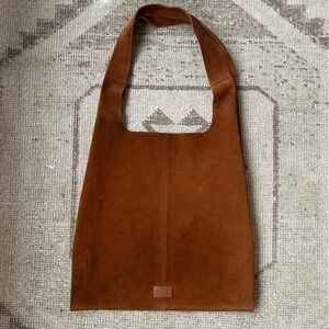 Shinola Market Tote in Brown Suede